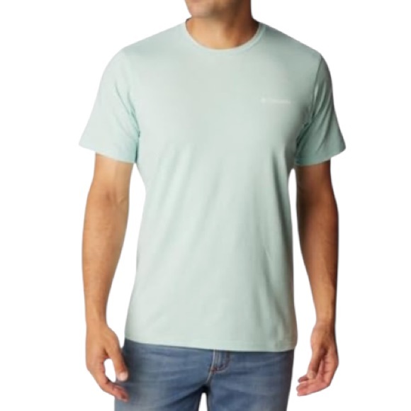 Columbia light blue cotton blend short sleeve crewneck tee size medium - Picture 1 of 9